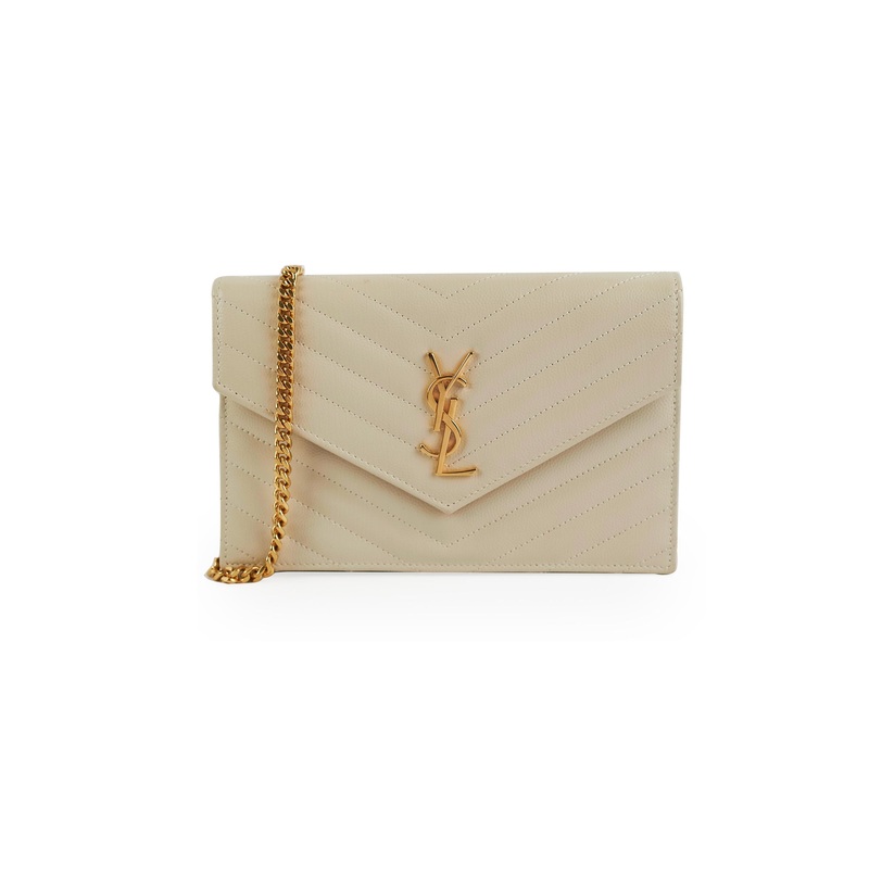 ITEM 24 - Saint Laurent Cassandre Envelope Cream Wallet On Chain WOC