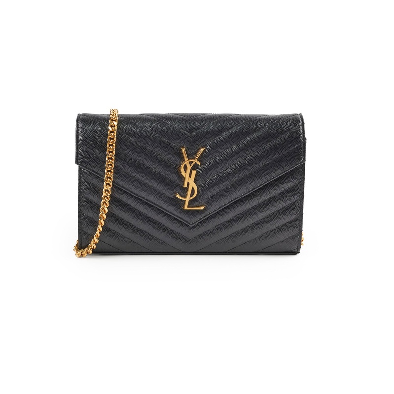 Saint Laurent Cassandre Wallet on Chain WOC Black