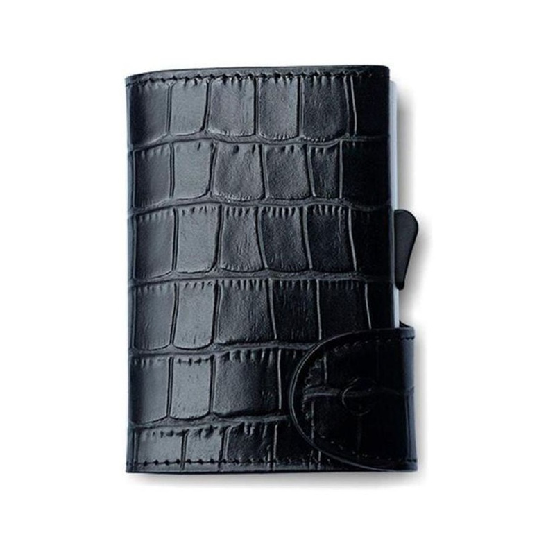 C-Secure Croco Leather Wallet (Black)