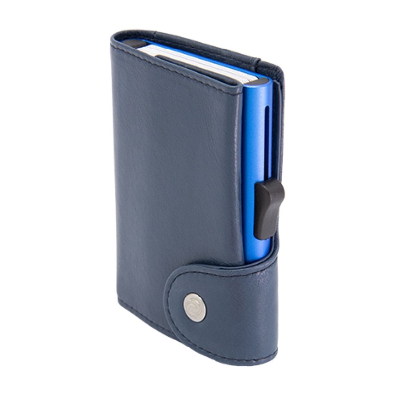 C-Secure XL Italian Leather Wallet - Cobalto/Blue