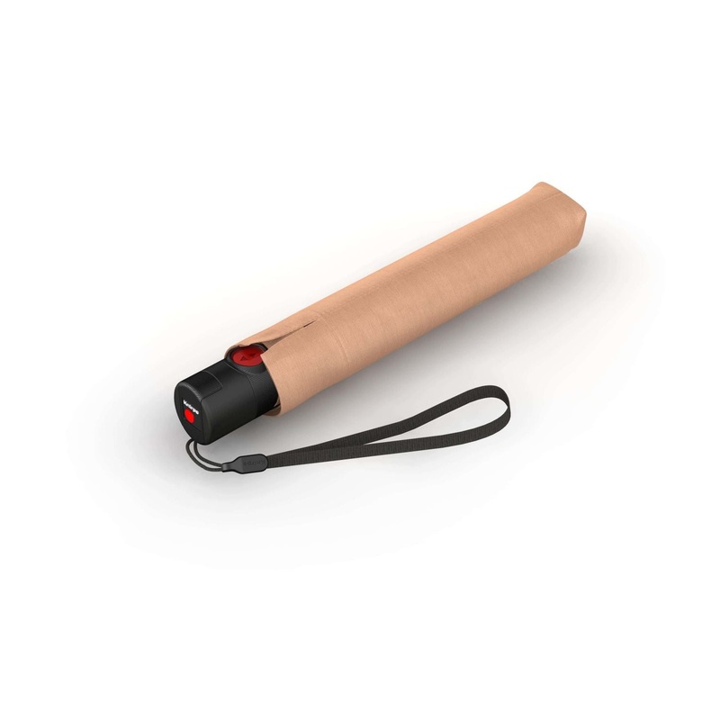 Knirps U.200 Ultralight Duomatic Umbrella (UV Protection) - Peach / Black Inner Coating