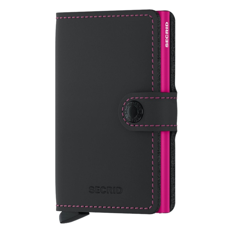 Secrid Miniwallet Matte - Black & Fuchsia