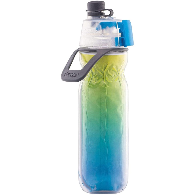 O2COOL Arctic Squeeze Mist 'N Sip Insulated Water Bottle 20oz (Ombre Blue)