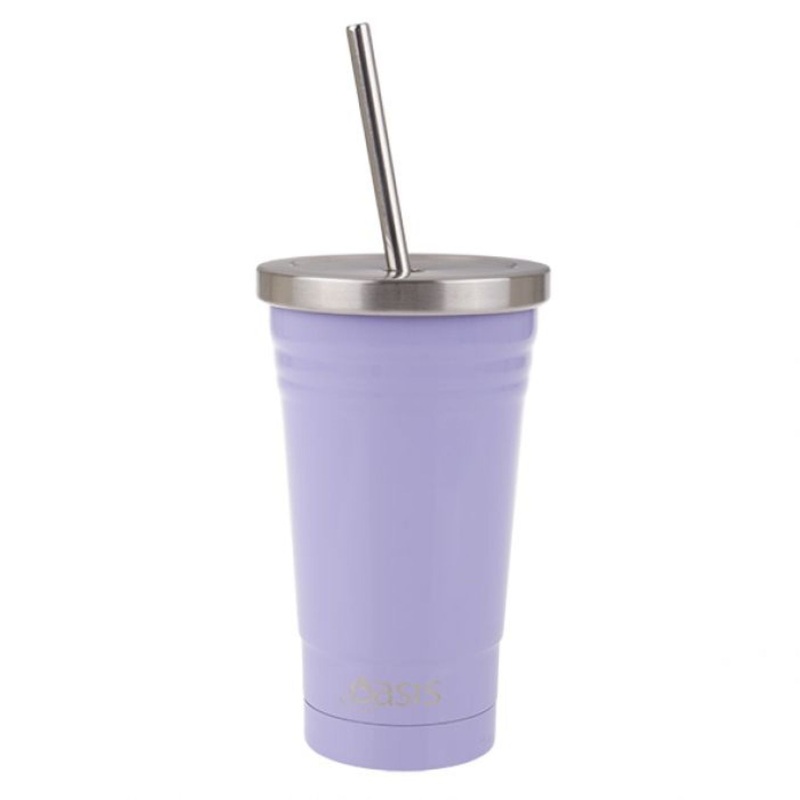 Oasis Stainless Steel Insulated Smoothie Tumbler with Straw 500ML - Lilac
