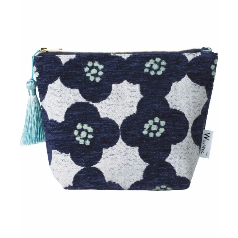 WPC Gobelins Tapestry Boat Shaped Round Pouch (Camellia Navy)