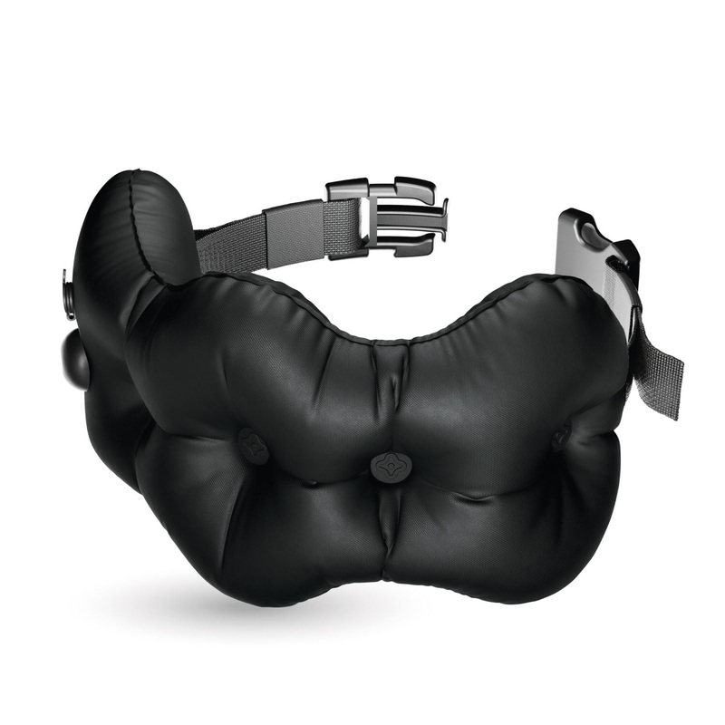 Crossing Inflatable Air Pump Lumbar Travel Pillow - Black
