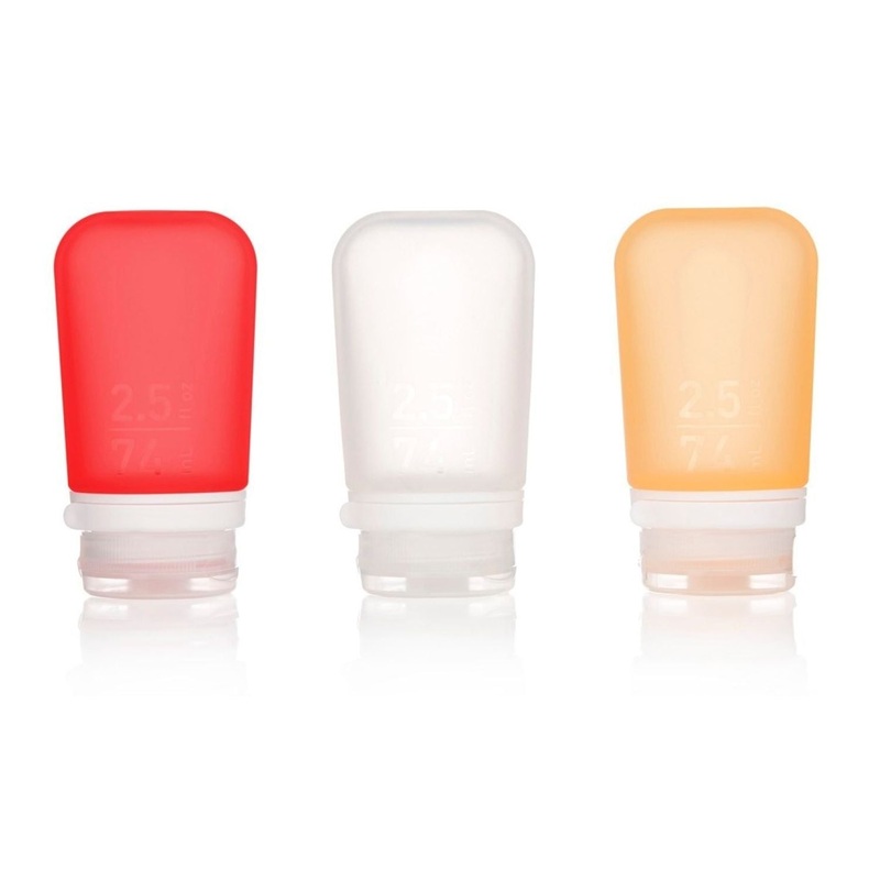 Humangear Medium Gotoob Travel Bottle  2.5Oz/74Ml (Clear/Red/Orange)