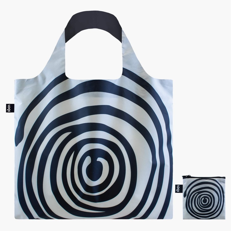 LOQI Museum Foldable Tote Bag - Louise Bourgeois - Spirals Black