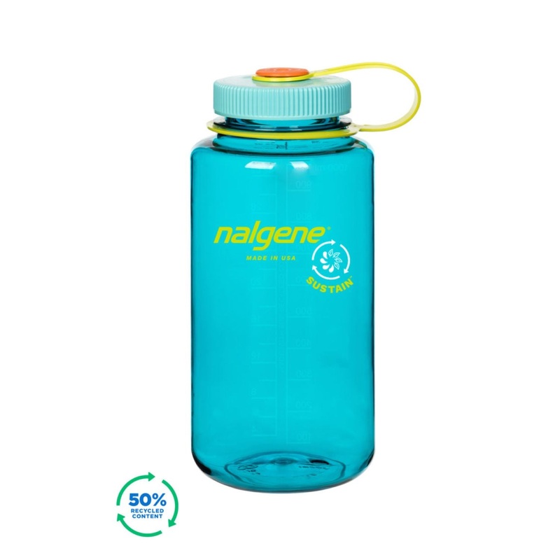 Nalgene 32oz Wide Mouth Sustain Water Bottle - Cerulean