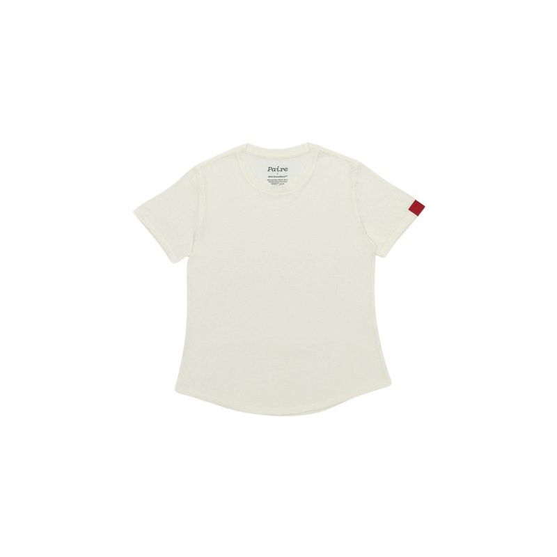 Paire Women's Merino Wool-Blend Crew Neck T-Shirt (Snow) - L