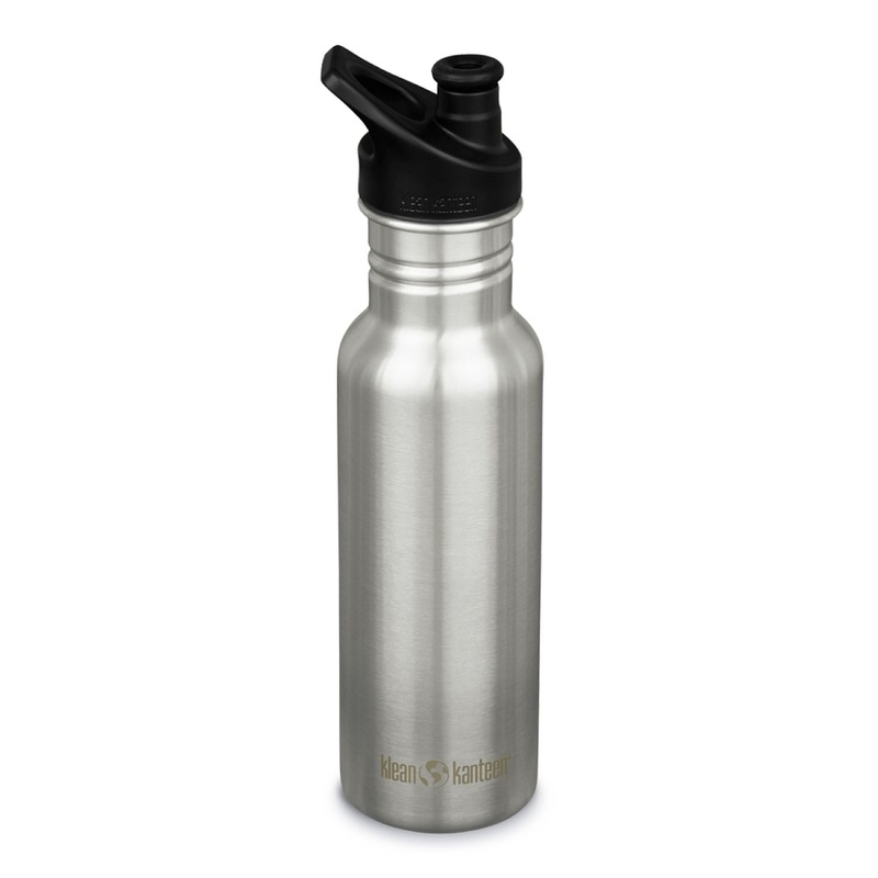 Klean Kanteen Classic 18oz Water Bottle (with Sport Cap) (Brushed Stainless)