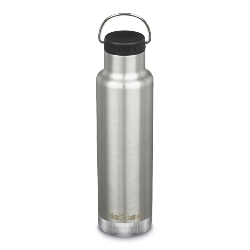 Klean Kanteen Insulated Classic 20oz Water Bottle (with Loop Cap) (Brushed Stainless)