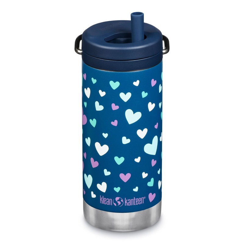 Klean Kanteen Insulated TKWide 12oz Water Bottle (with Twist Cap) V2 (Navy Hearts)