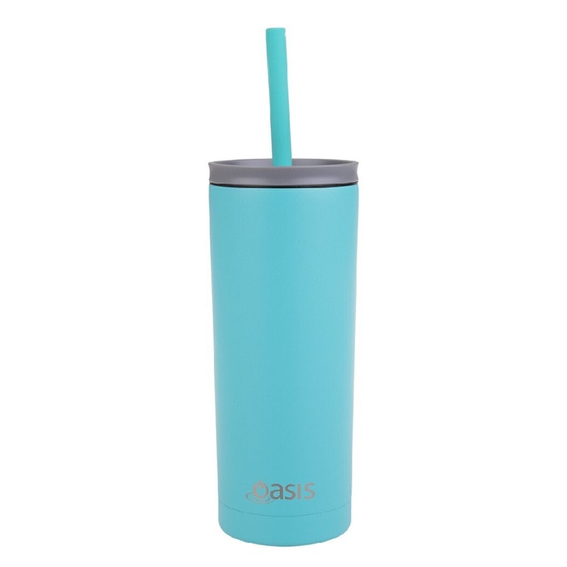 Oasis Super Sipper Insulated Tumbler with Silicone Straw 600ML - Turquoise