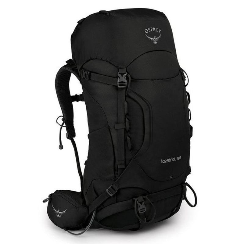 Osprey Kestrel 38 Backpack - Small/Medium - Men's Backpacking - Day Hiking (Black)