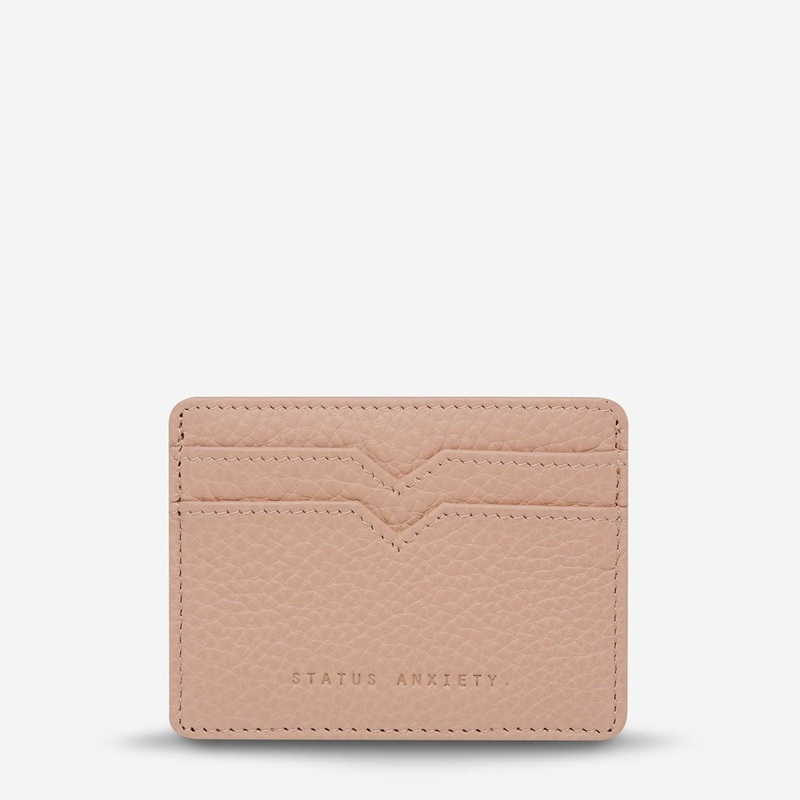 Status Anxiety Together For Now Leather Card Case - Dusty Pink