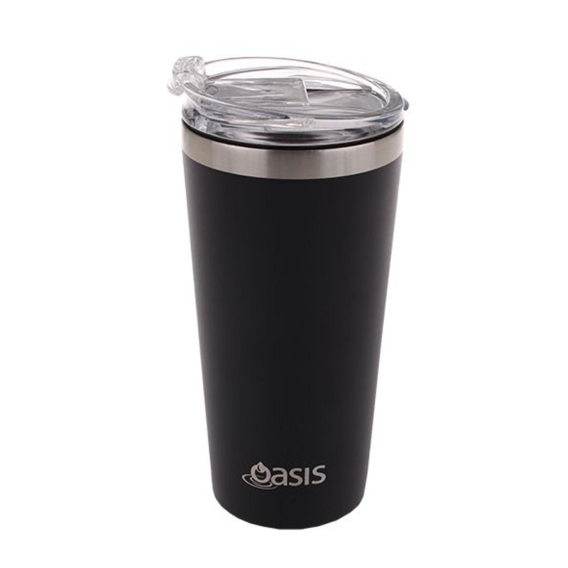 Oasis Stainless Steel Insulated Tumbler With Tritan Lid 480ML - Matte Black