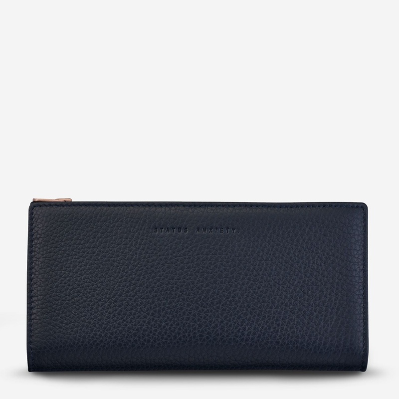 Status Anxiety In The Beginning Wallet - Navy Blue