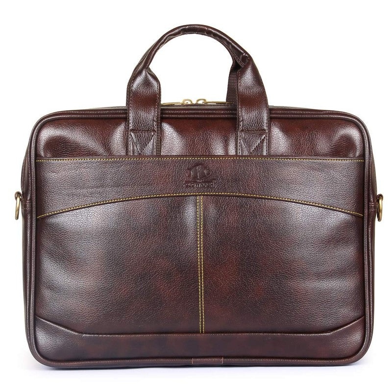 15.6 inch Laptop Messenger Bag - Water Resistant, Padded Sleeve | Adjustable Strap | 10L | Dark Brown