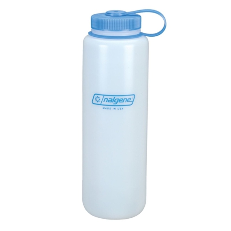 Nalgene 48oz Silo HDPE Water Bottle - White with Blue Loop Top