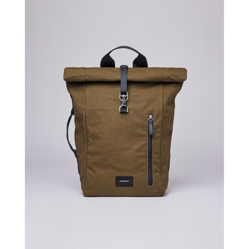 Sandqvist Dante Vegan Backpack - Olive W/ Navy Webbing