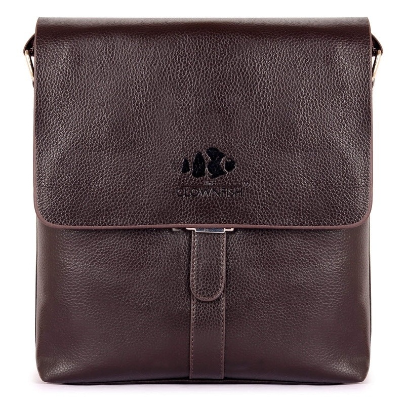 THE CLOWNFISH Executive Synthetic 21 cms Dark Brown Messenger Bag