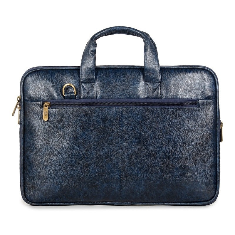 THE CLOWNFISH Faux Leather Expandable Capacity 15.6 inch Laptop Messenger Bag (Dark Brown)