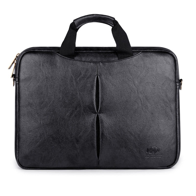 THE CLOWNFISH Leatherette Laptop Briefcases for 14 inch Laptops (Black)