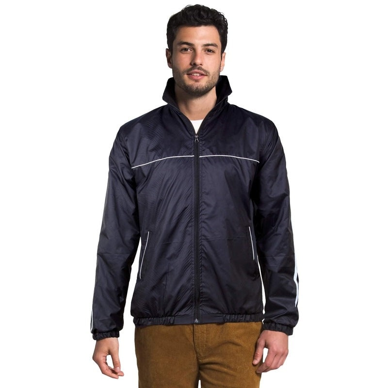THE CLOWNFISH Men's Activewear Jacket - Stylish Design | 3 Pockets | M Size | Black with White Stripes