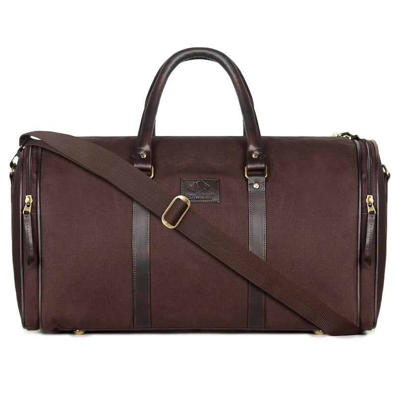 The Clownfish Men's and Women's Canvas Ewan Series 43 litres Canvas Travel Duffle Bag (Dark Brown)