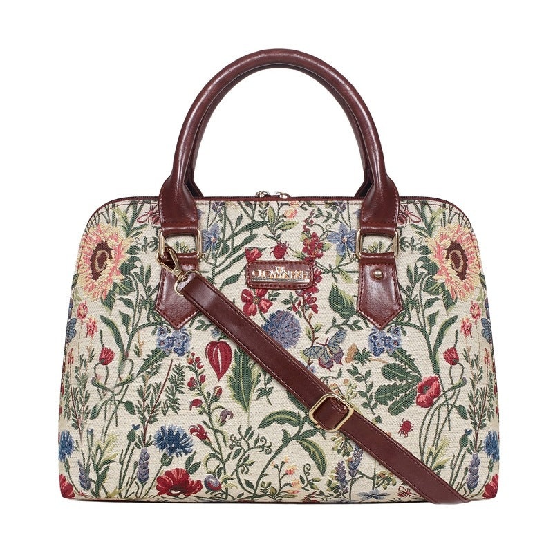 THE CLOWNFISH Montana Series Handbag for Women Office Bag Ladies Purse Shoulder Bag Tote For Women College Girls (Flax)