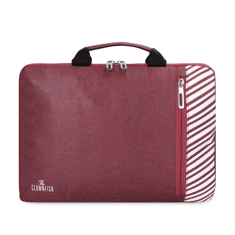 THE CLOWNFISH Rex 14 inch Laptop Sleeve - Durable, Spacious | Comfortable Handle | 3L Capacity | Maroon