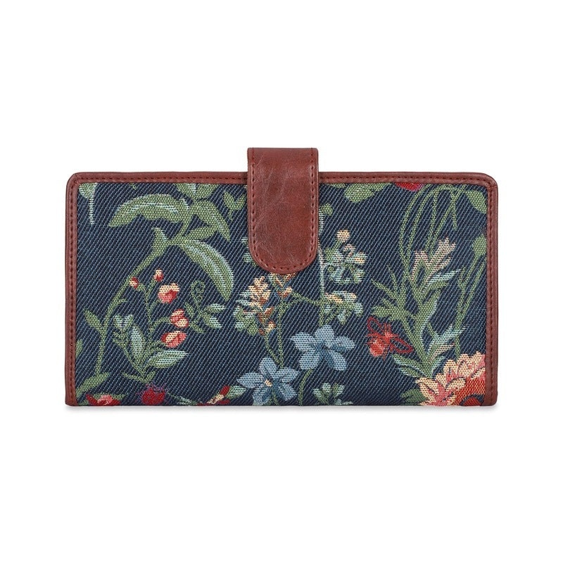 THE CLOWNFISH Voyage Vault Passport Wallet - Lightweight, Compact | 4 Card Slots | Navy Blue-Floral