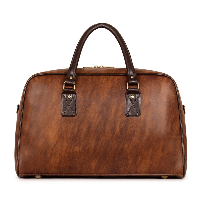 Travel Duffle Bag - Vegan Leather, Waterproof | 24 Liters | Tawny Brown