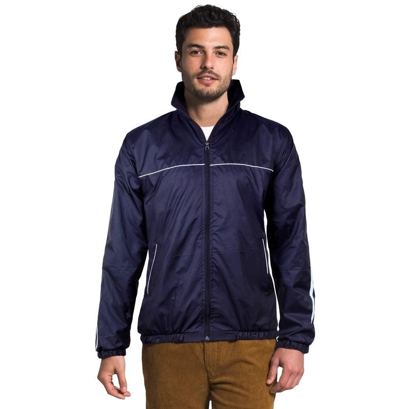 Men's Activewear Jacket - Stylish, Functional Design | 3 Pockets | XL | Blue with White Stripes
