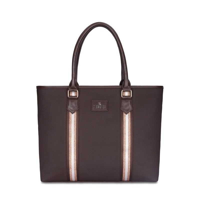 Sophitech Series Faux Leather Laptop Handbag | Compact Design | 14 inch | Coffee Brown