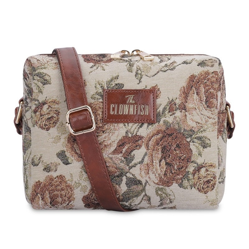 THE CLOWNFISH Adelina Series Sling for Women Faux Leather Casual Ladies Single Shoulder Bag For Women Crossbody Bag for College Girls (Blue-Stripes)