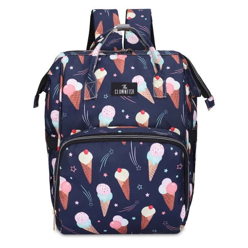 THE CLOWNFISH Baby On Board Series Multipurpose Diaper Bag/Backpack/Nappy Bag/Handbag/Maternity Bag For Baby Essentials with Bottle Organizer & Tissues Dispensing Pocket in Polyester (Light Cream)