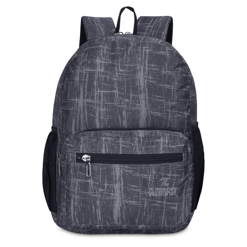 THE CLOWNFISH Marcellus Polyester Laptop Backpack - Water Resistant, Spacious | 14 inch Laptop | 21.5 Litres | Grey
