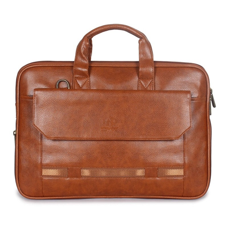 THE CLOWNFISH Triton Faux Leather Messenger Bag - Expandable, Comfortable | 12 inch | Black
