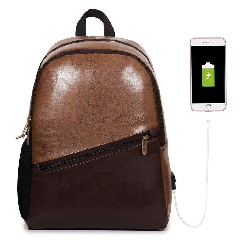 Travel Laptop Backpack - Spacious Compartments, USB Interface | 14 inch Laptops | Peanut Brown