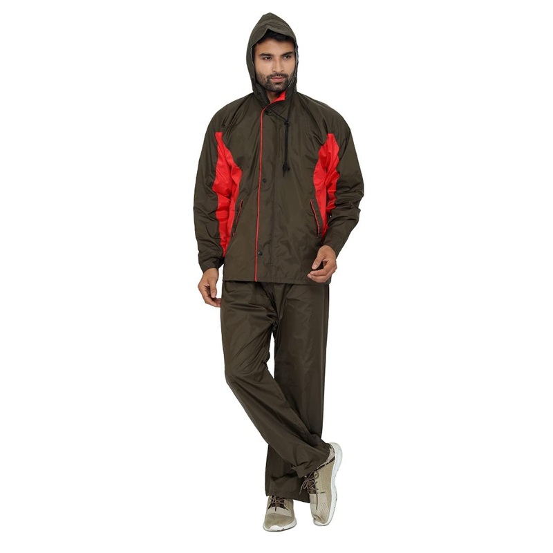 Men's Raincoat - Waterproof, Reversible with Reflector Logo | Set of Top and Bottom | XL | Navy Blue