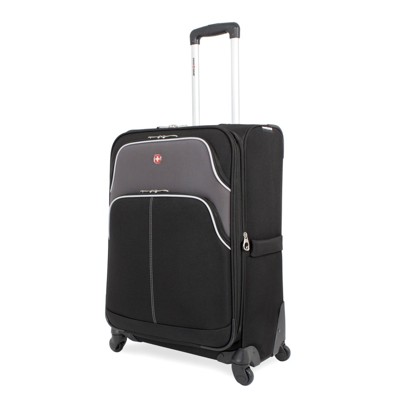 SWISSGEAR 7377 Medium Checked Spinner in Black/Grey