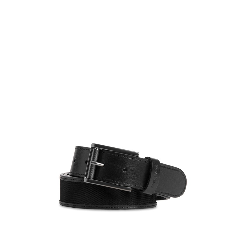 SWISSGEAR Inlay Roller Medium Leather Belt in Black