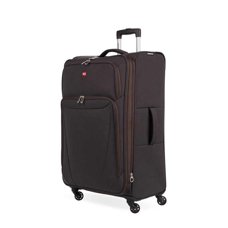 SWISSGEAR Precision Large Checked Spinner in Brown Heather