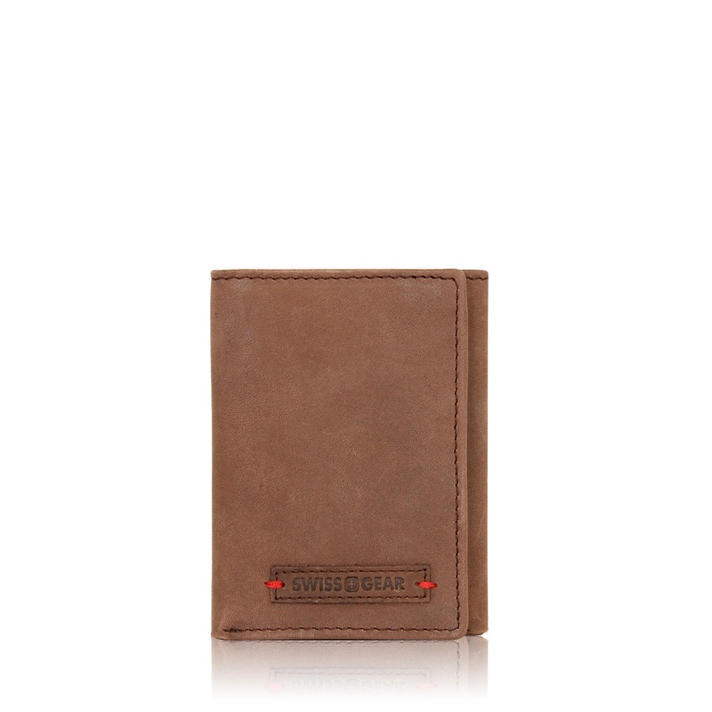 SWISSGEAR Rugged Leather TriFold Wallet in Brown