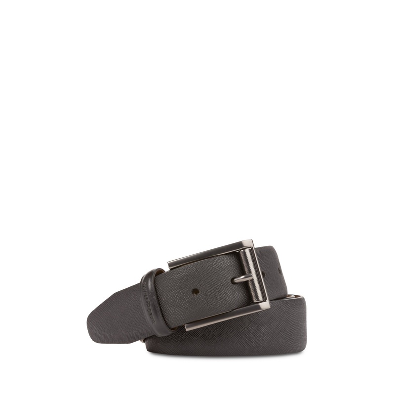 SWISSGEAR Saffiano Large Leather Belt in Black