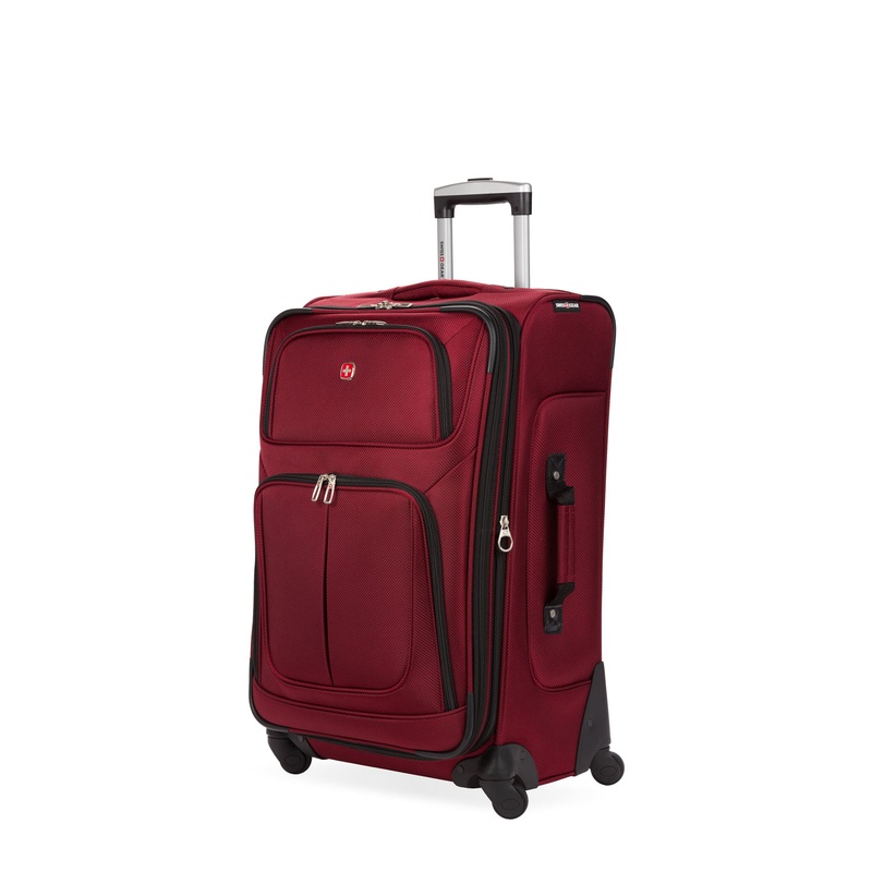 SWISSGEAR Sion Medium Checked Spinner in Burgundy