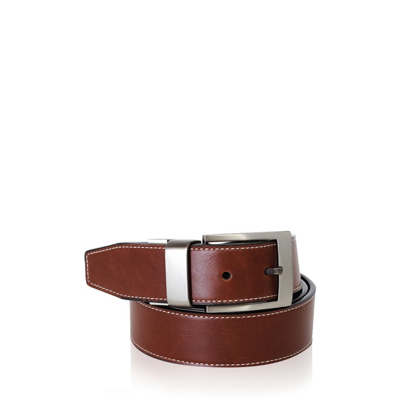 SWISSGEAR Wiler Reversible XXLarge Leather Belt in Black/Light Brown