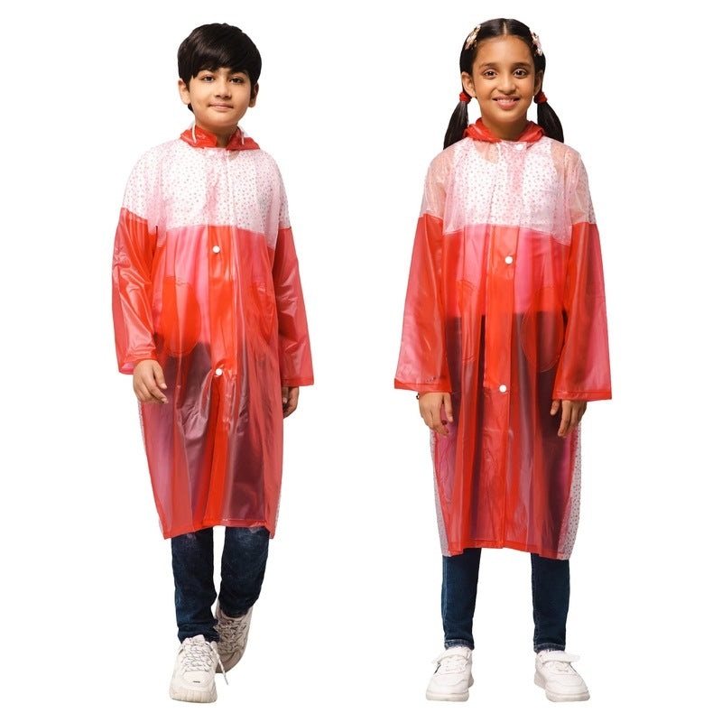 THE CLOWNFISH Drip Dude Series Unisex Kids Waterproof Single Layer PVC Longcoat/Raincoat with Adjustable Hood. Age-6-7 Years (Lemon Yellow)